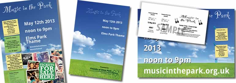 Printing for posters, programme and ticketsm