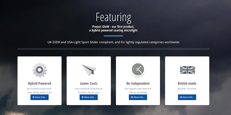 ProAirsport Jet powered glider responsive website design, Milton Keynes