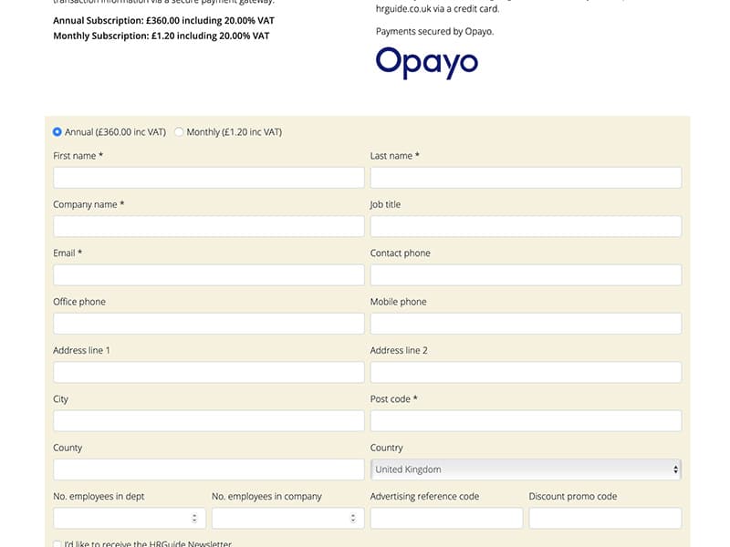 Super-fast Core Web Vitals website with Opayo RESTful subscriptions