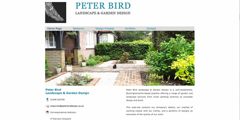 Peter Bird Landscape Gardener Website Design