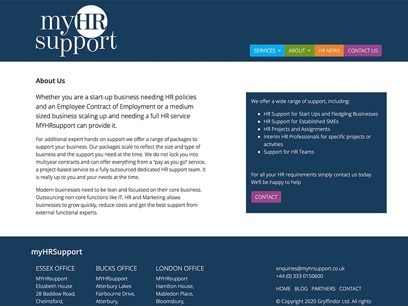 HR support website for small and medium businesses